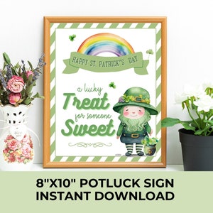 Printable St Patrick #39 s Day Sign 8x10 Lucky Treat for Someone Sweet