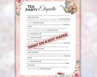 Tea Party Etiquette Game Printable, Tea Etiquette, Ladies Tea Party Games, Tea Party Activities, Afternoon Tea, Garden Tea Party, Church Tea
