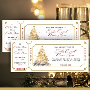 Weihnachtsgeschenk-Vorlage, modernes Urlaubsgeschenk, Überraschungskarte, Weihnachtsgutschein-Überraschung, Feiertagseinladungskarte, Canva
