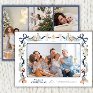 Krippe Weihnachten Fotokarte druckbar, Urlaub Fotokartenvorlage, Aquarell Weihnachtskarte, Weihnachtskarte Vorlage Krippe, LDS