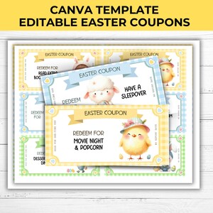 Editable Printable Easter Bunny Bucks, Easter Coupon Printable, Personalized Canva Template, Easter Egg Filler, Kids Easter Activity Coupon
