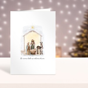 Folding Watercolor Nativity Card Printable, Christmas Card Printable, Holy Family, Christmas Nativity, Jesus Christ, LDS Art 5x7 and 4x6
