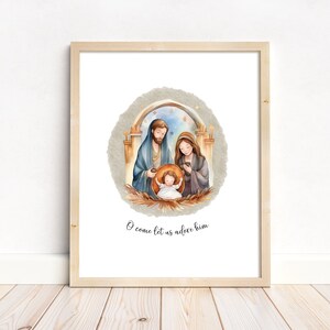 Watercolor Nativity, Christmas Printable, Christmas Decor, Holy Family, Christmas Nativity, Jesus Christ, Christian Art, Baby Jesus, LDS Art