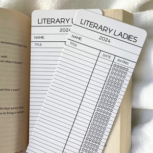 Personalized Reading List Bookmark, Library Card Bookmark, Book Tracker, Reading List, Book Club Gift, Book Lovers Gift, Book Review Card