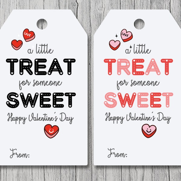 Valentines Day Gift Tags/ Treat Bag Tags / Valentine Tags / Printable PDF / Gift Tags for Valentines Day / Kids School Valentine