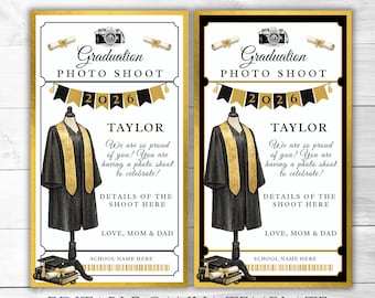 Photo Shoot Ticket Template Canva, Graduation Gift Surprise Photo Session, Photography Gift Certificate, Family Photo Shoot Voucher