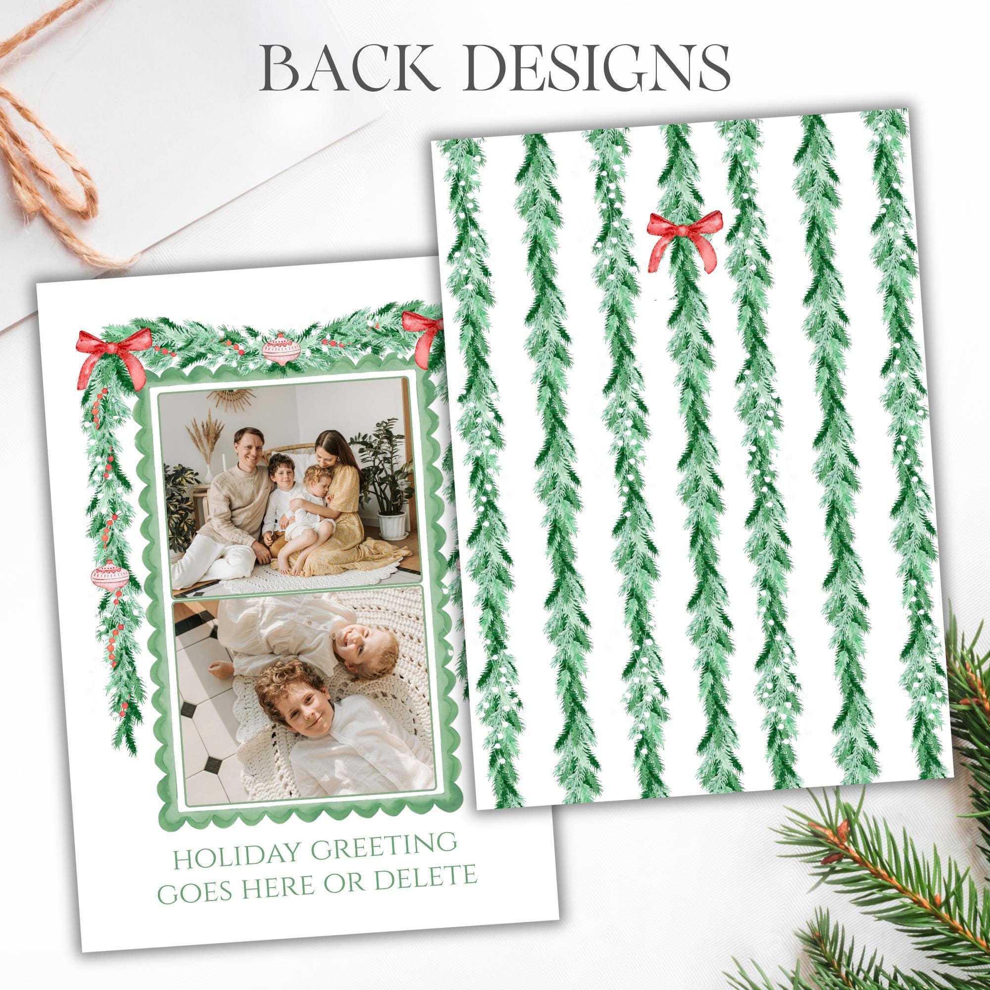 Editable Christmas Card Printable, Watercolor Red Green Christmas ...