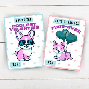 EDITABLE Corgi Valentines, Corgi Space Valentine Printable, Sunglasses ...