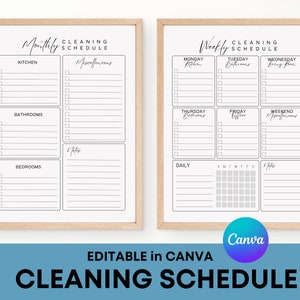 Cleaning Schedule, Cleaning Checklist, Weekly Cleaning Schedule, House Chore List, Printable Housekeeping Checklist, Cleaning Planner