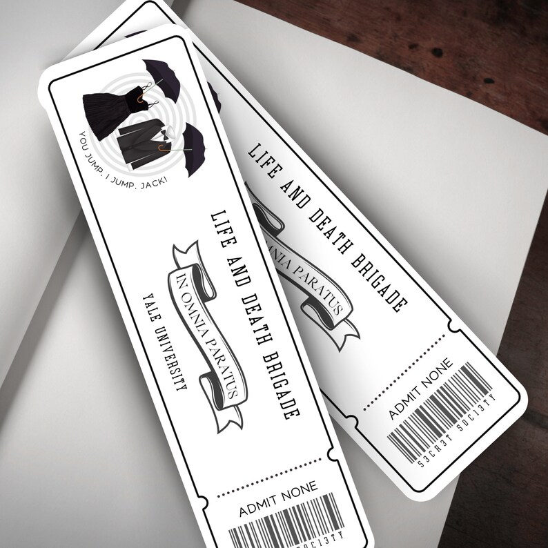 Life and Death Brigade, Stars Hollow, Ticket Bookmark, TV Bookmark ...