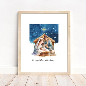 Watercolor Nativity, Christmas Printable, Christmas Decor, Holy Family, Christmas Nativity, Jesus Christ, Christian Art, Baby Jesus, LDS Art