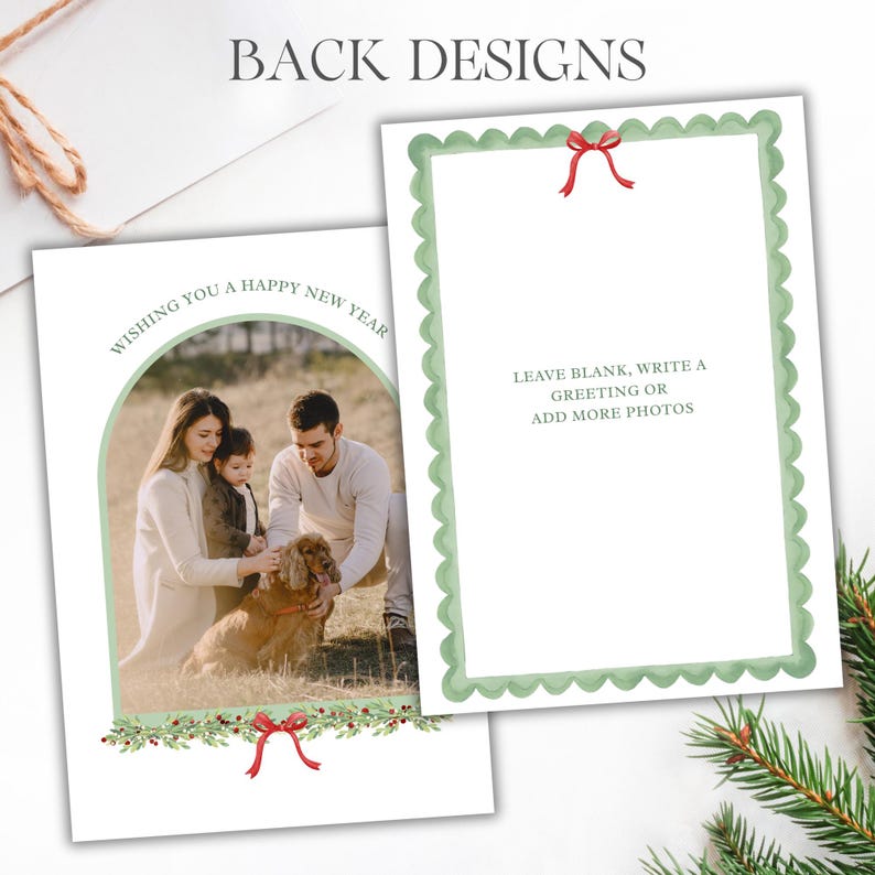 Editable Christmas Card Printable, Watercolor Red Green Christmas ...