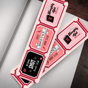 Smut Book Club Bookmark, Book Lover Bookmark, Spicy Romance Lover, Cute Ticket Bookmark, Smutty Book club, Bookish Gift, Romance Era, spicy romance books, smut slut, valentine bookmark, valentine gift, sexy bookmark, hot girls read, girly book mark