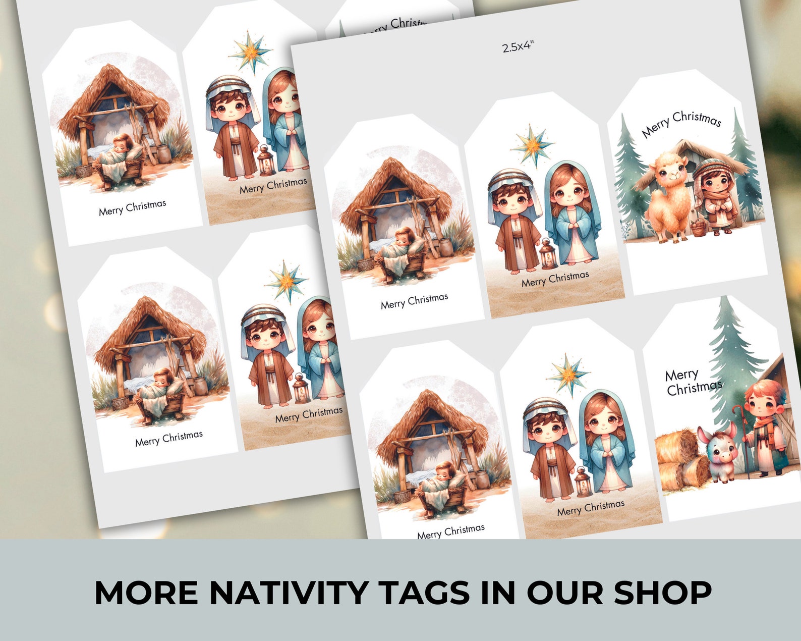 Kids Nativity Gift Tag Christmas Printable Tags Christmas - Etsy Canada