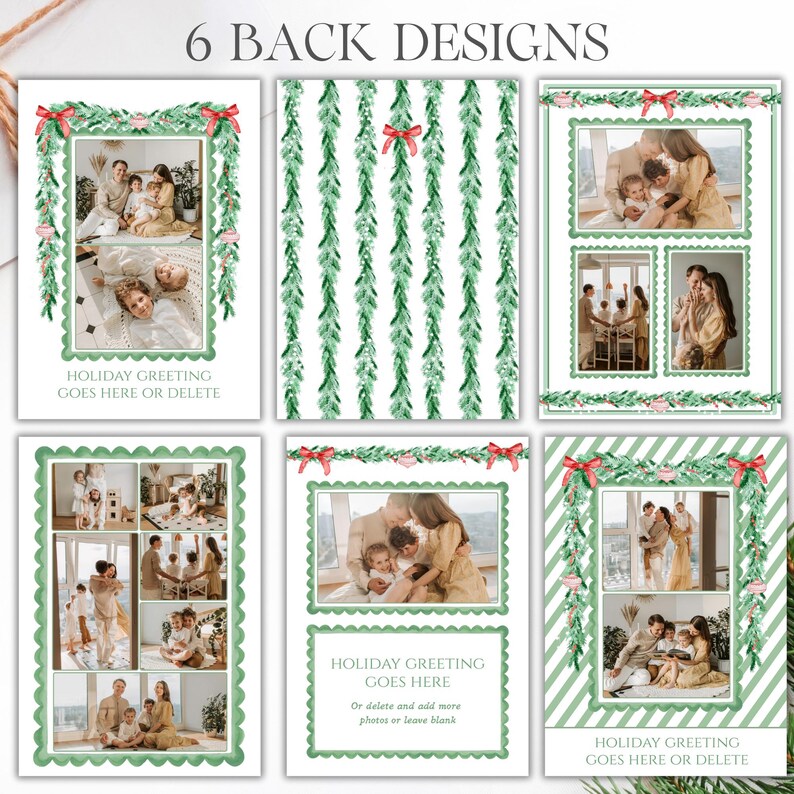 Editable Christmas Card Printable, Watercolor Red Green Christmas ...
