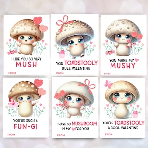 Saint Valentin Champignon, Cartes Saint Valentin Pour La Classe, Cartes Saint Valentin Pour Enfants, Saint Valentin, Saint Valentin Drôle, Champignon Dessin Animé Aquarelle, Champignons Vénéneux