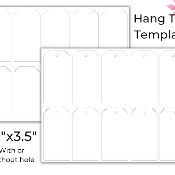 Printable Hang Tag Template - approx 2" x 3.5" / Blank Gift Tags / Create DIY gift tags - pdf, high resolution jpg, png / Digital Download
