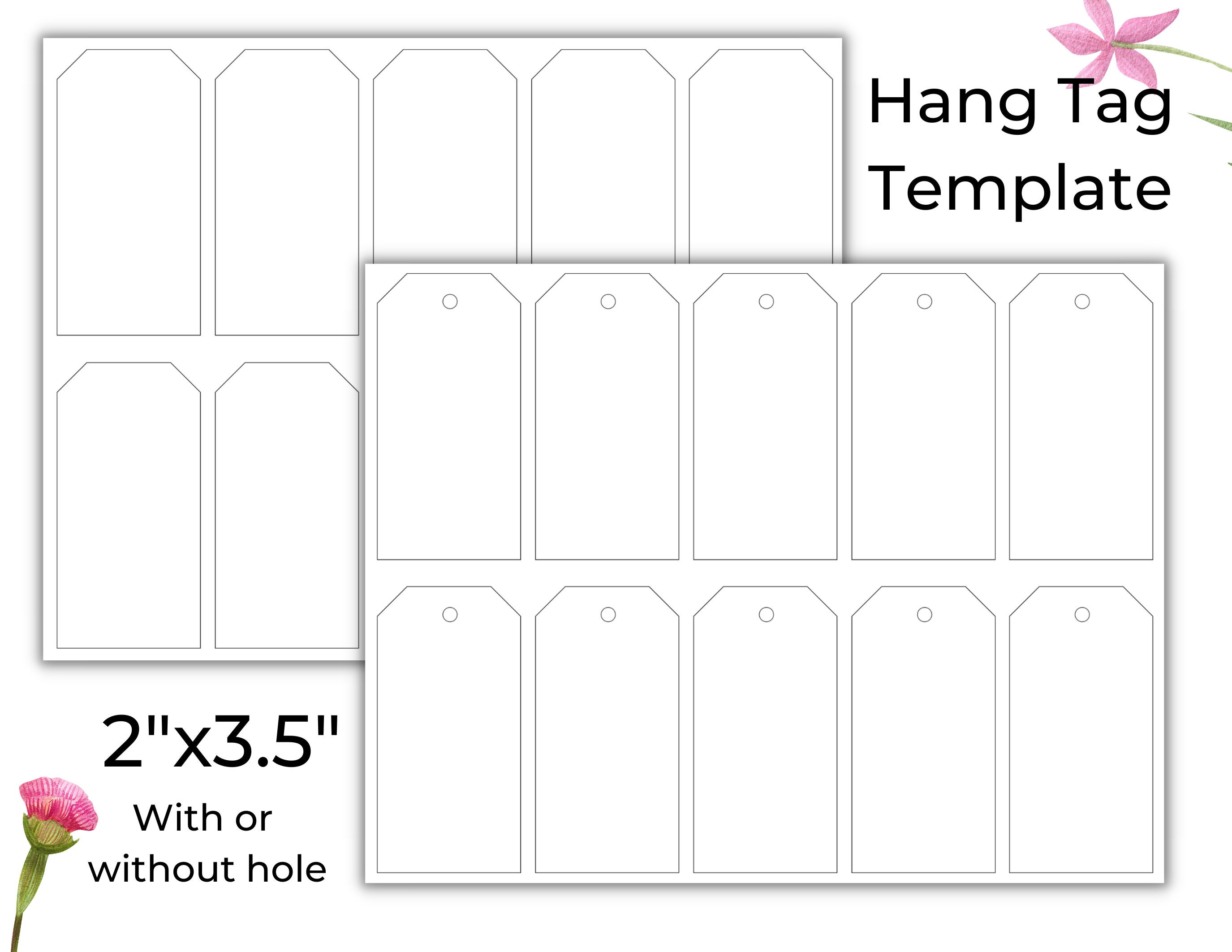 Printable Hang Tag Template Approx 2 X 3.5 / Blank Gift Tags / Create Printable Hang Tag Template Approx 2 X 3.5 / Blank Gift Tags / Create