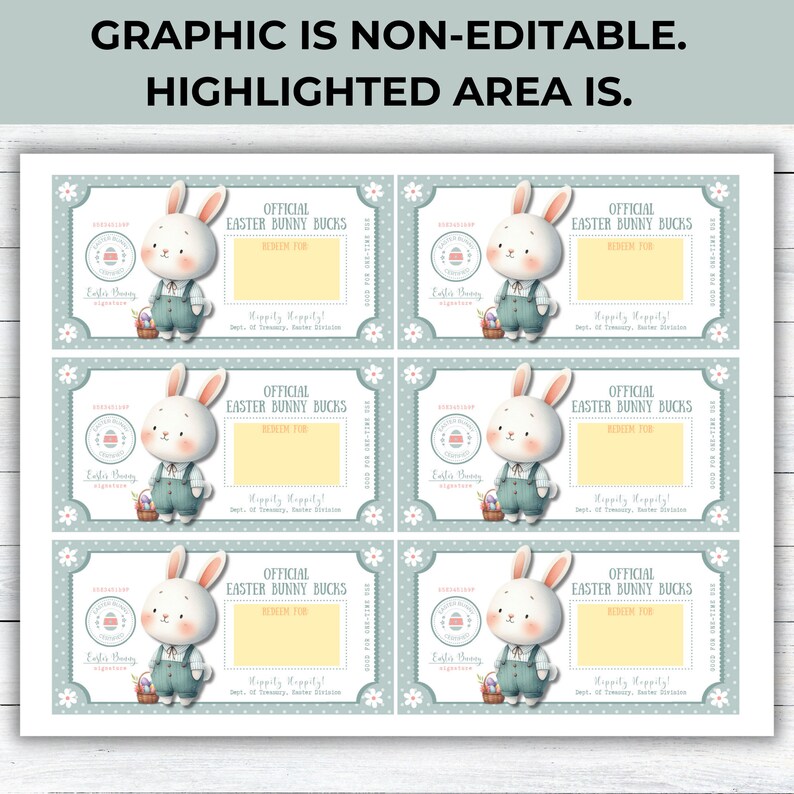 Editable Printable Easter Bunny Bucks, Easter Bunny Dollar Bill, Personalized Canva Template, Easter Egg Filler, Kids Easter Activity Coupon, easter egg suffer, personalized easter tag, easter coupon, easter printable, printable money, cute bunny