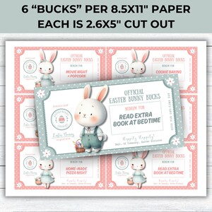 Editable Printable Easter Bunny Bucks, Easter Bunny Dollar Bill, Personalized Canva Template, Easter Egg Filler, Kids Easter Activity Coupon, easter egg suffer, personalized easter tag, easter coupon, easter printable, printable money, cute bunny