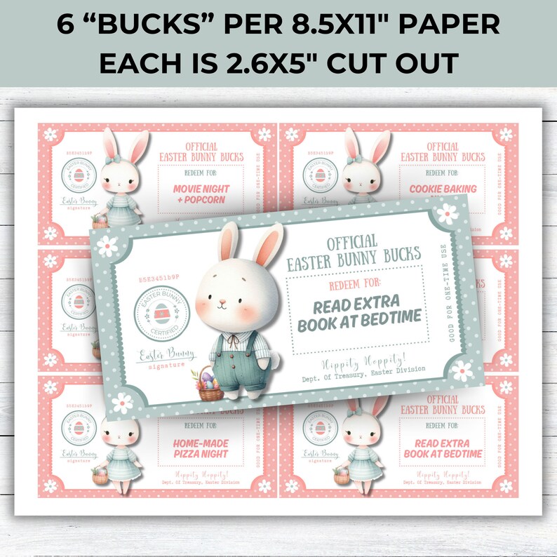 Editable Printable Easter Bunny Bucks, Easter Bunny Dollar Bill, Personalized Canva Template, Easter Egg Filler, Kids Easter Activity Coupon, easter egg suffer, personalized easter tag, easter coupon, easter printable, printable money, cute bunny