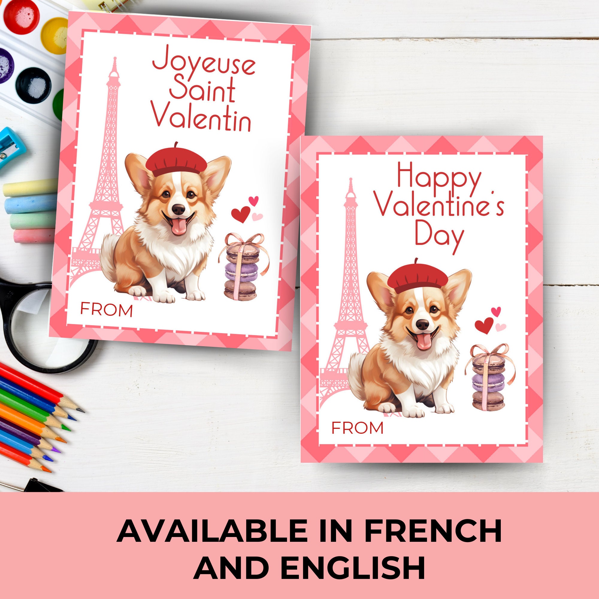 Editable Corgi Notes EDITABLE Corgi Valentine Card, Dog Valentine's Printable, Corgis, Puppy ...