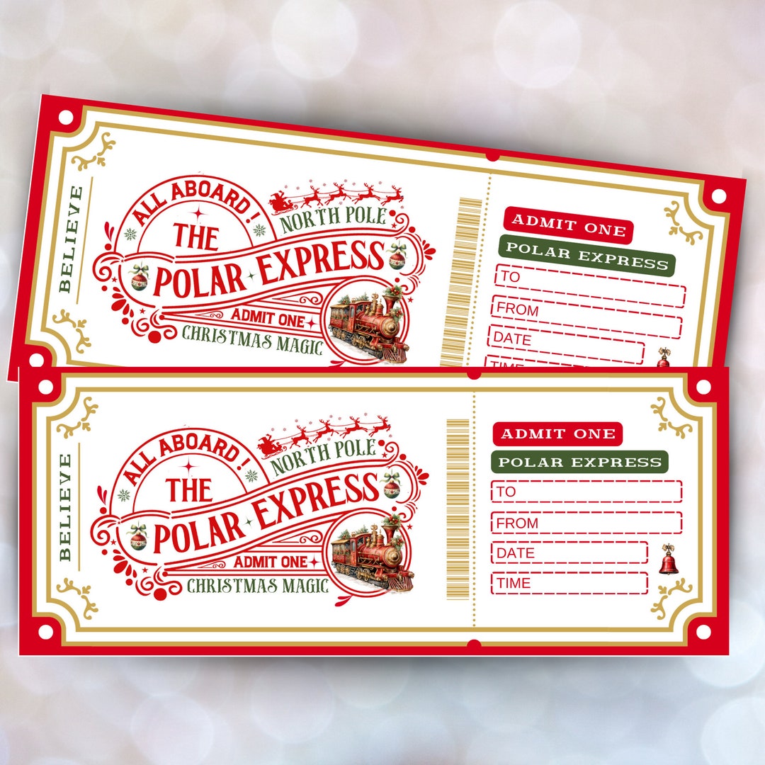 Polar Express Ticket Template Personalized Surprise Gift Etsy Canada