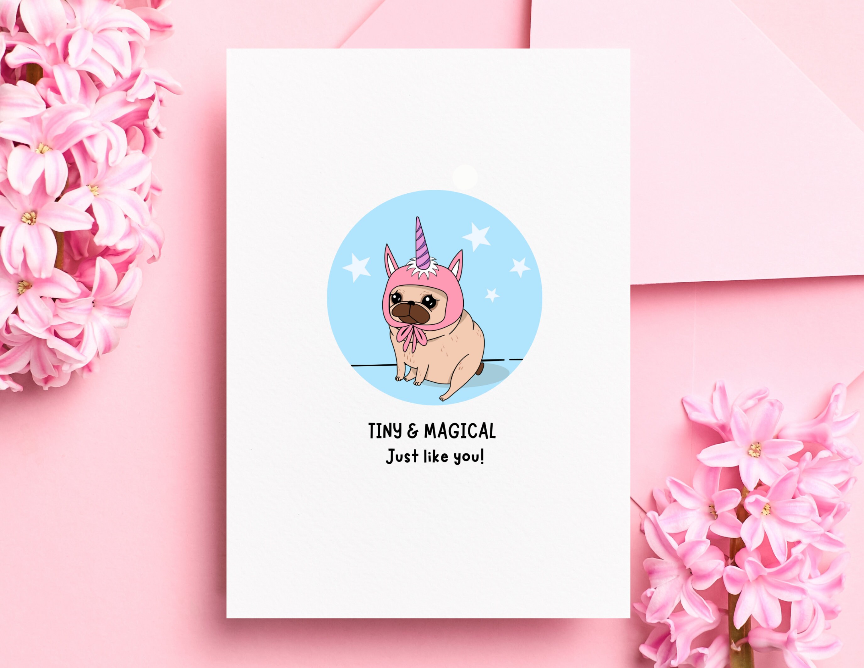 Printable Pug Birthday Card, Pug Printable, Pug Unicorn Greeting Card ...
