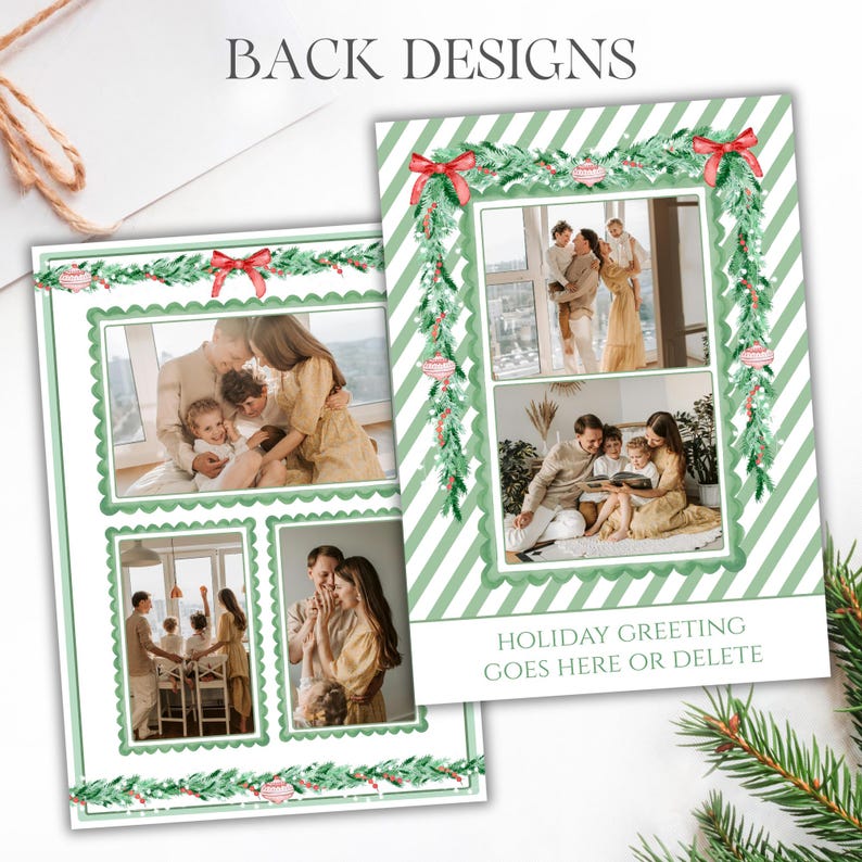 Editable Christmas Card Printable, Watercolor Red Green Christmas ...
