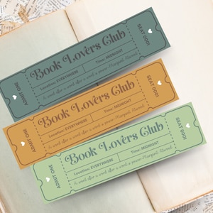 Book Lovers Club Bookmark, Gift For Book Lover, Book Club, Feminist Bookmark, Bookmark Ticket, Cute Bookmark Printable, Female Book Club