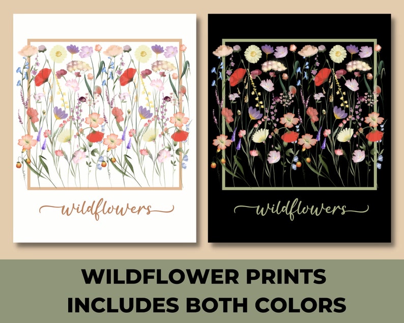 Wildflowers Wall Art / Printable Wall Art / A Wildflower Print / Botanical Print / Instant