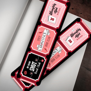 Smut Book Club Bookmark, Book Lover Bookmark, Spicy Romance Lover, Cute Ticket Bookmark, Smutty Book club, Bookish Gift, Romance Era, spicy romance books, smut slut, valentine bookmark, valentine gift, sexy bookmark, hot girls read, girly book mark