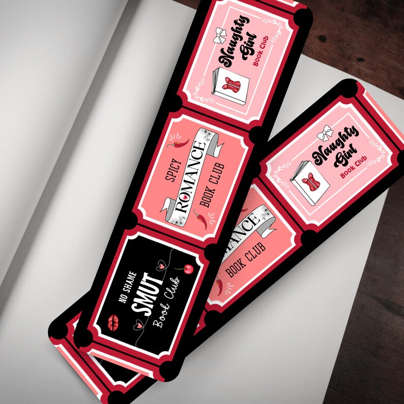 Smut Book Club Bookmark, Book Lover Bookmark, Spicy Romance Lover, Cute Ticket Bookmark, Smutty Book club, Bookish Gift, Romance Era, spicy romance books, smut slut, valentine bookmark, valentine gift, sexy bookmark, hot girls read, girly book mark