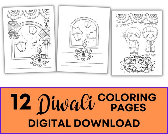 Happy Diwali Color By Number Book for Kids: A Fun Coloring Book for Kids  Ages 4-6 and Up Boys and Girls.