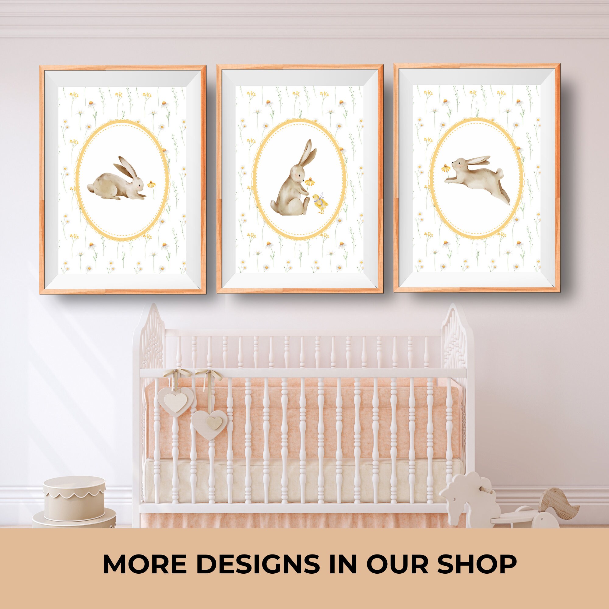 Bunny Nursery Print Set, Duck Nursery Print, Rabbit Deer Woodland ...