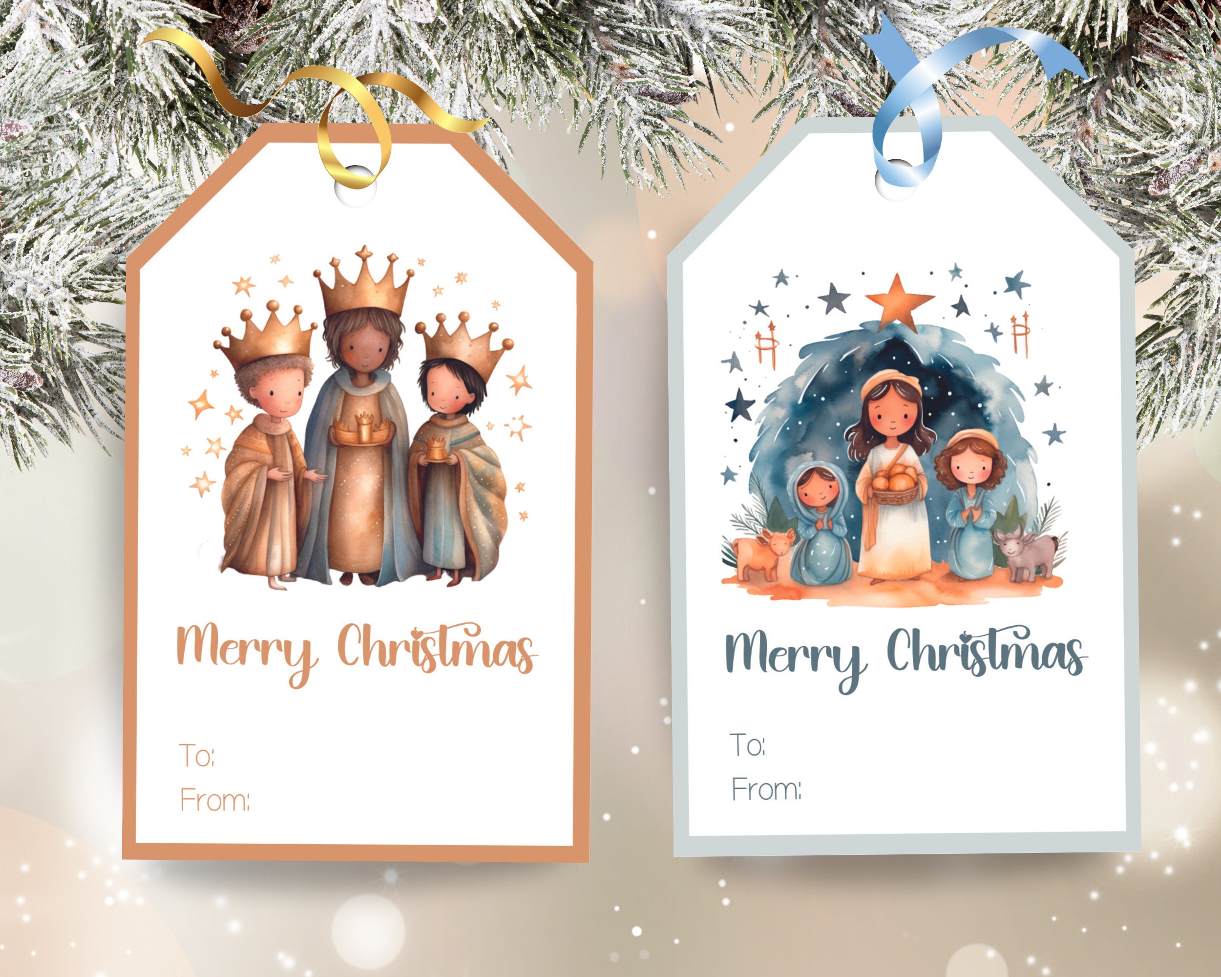 Kids Nativity Gift Tag Christmas Printable Tags Christmas - Etsy Canada