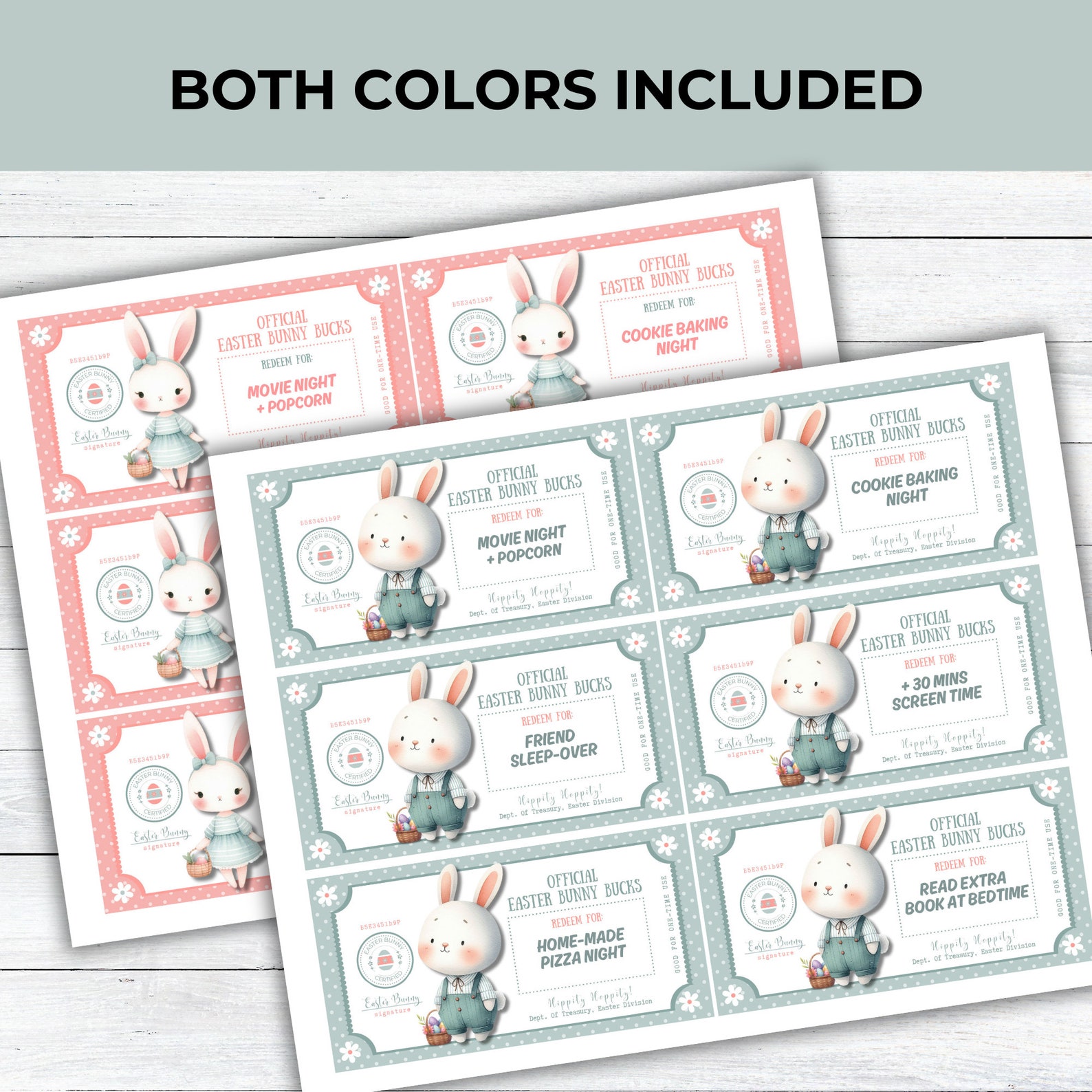 Editable Printable Easter Bunny Bucks, Easter Bunny Dollar Bill ...
