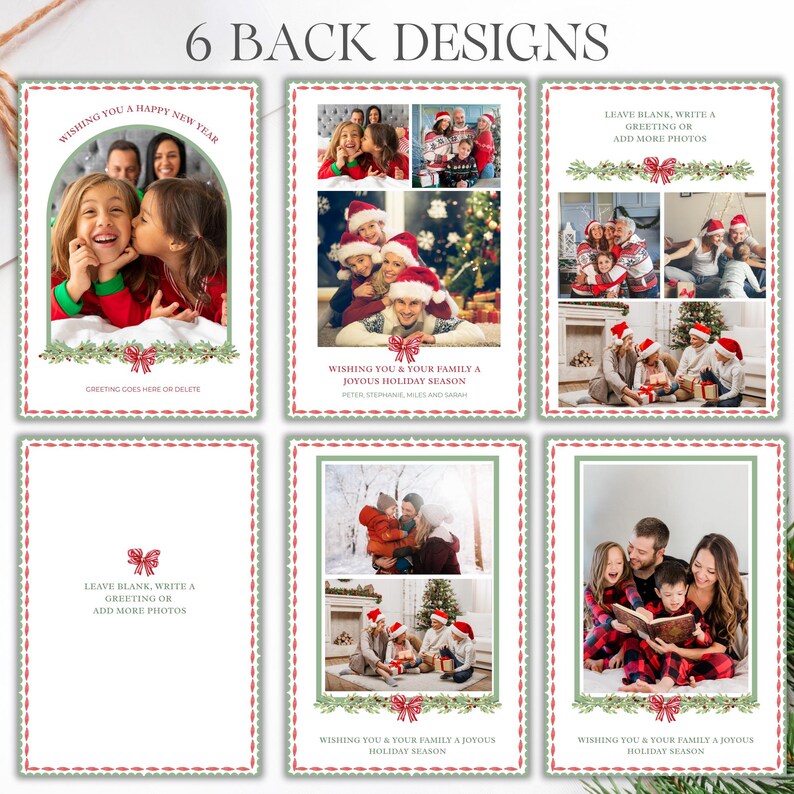 Editable Christmas Card Printable, Watercolor Red Green Christmas ...