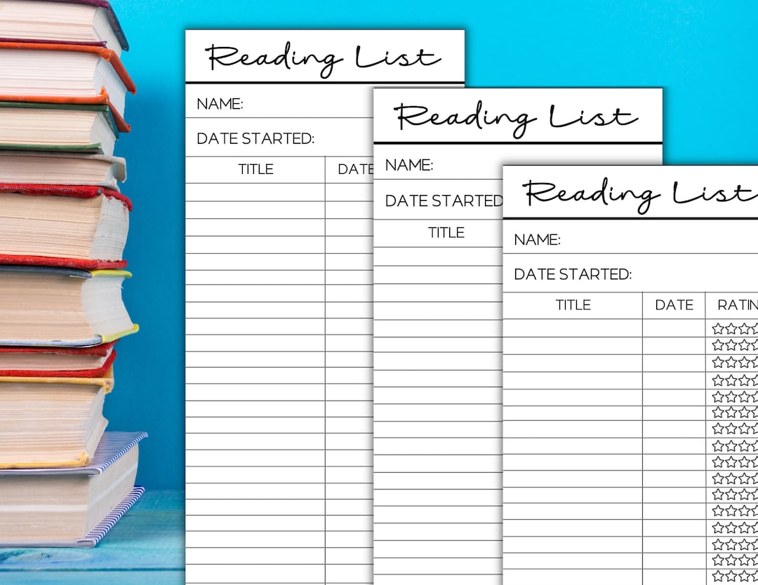 PRINTABLE Reading List Book Marker Reading List Page Finder Printable