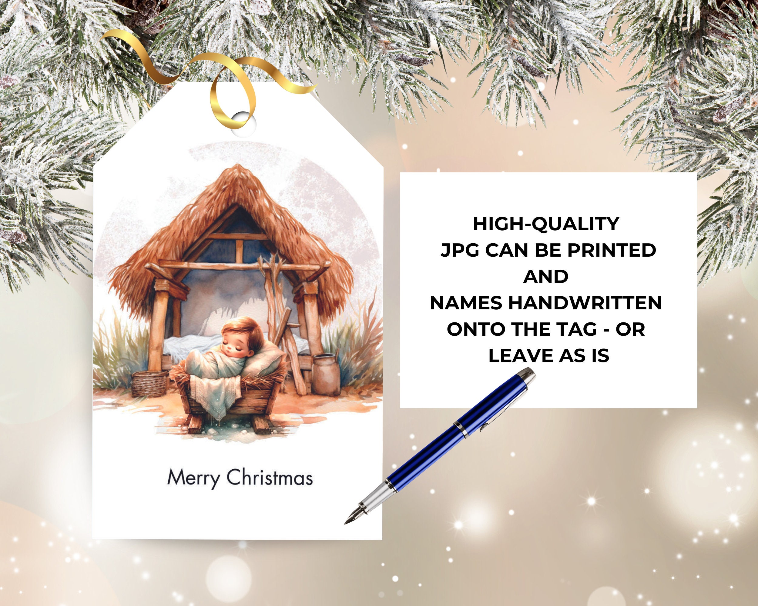 EDITABLE Kids Nativity Gift Tag, Christmas Printable Tags, Christmas ...