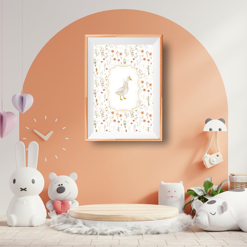 Bunny Nursery Print Set, Duck Nursery Print, Rabbit Deer Woodland ...