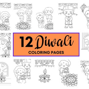 Diwali Coloring Sheets / Instant Download / Happy Diwali / Diwali Activity Sheets for Kids / Festival Of Lights Coloring Pages