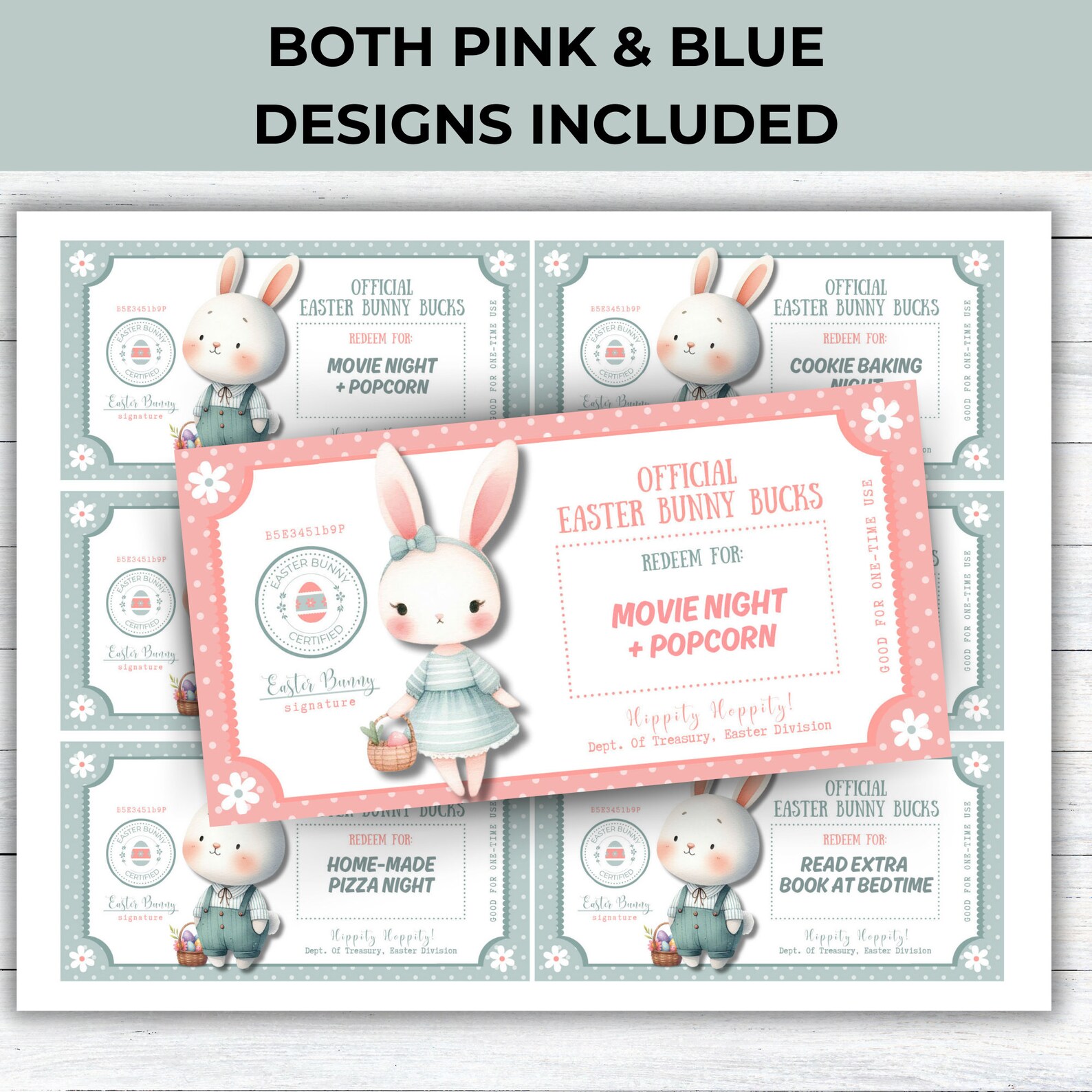 Editable Printable Easter Bunny Bucks, Easter Bunny Dollar Bill ...