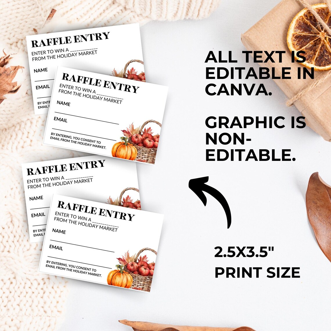 Fall Raffle Prize Sign Editable Autumn Market Sign, Fall Market Flyer Printable, Community ...