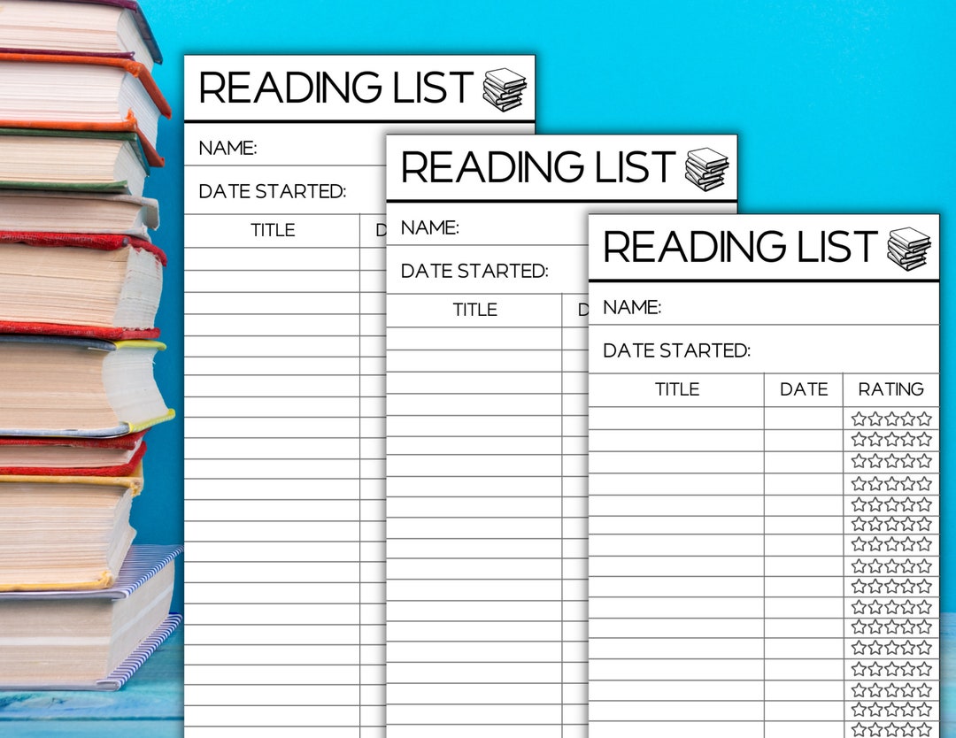 PRINTABLE Reading List Book Marker Reading List Page Finder Printable