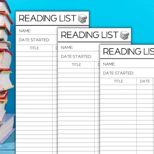 DRUCKBARE Leseliste Buch Markierung, Leseliste Seitenfinder, druckbare Lesezeichen, Realist Tracker Lesezeichen