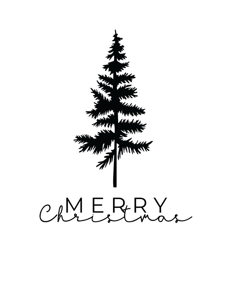 Modern Merry Christmas Print Christmas Wall Art Black & Etsy Canada