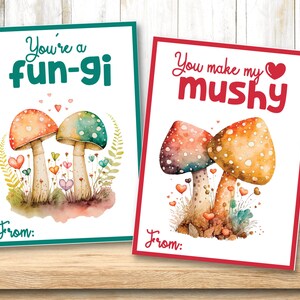 Mushroom Valentine / Printable PDF / Valentines Day Cards / Mushroom ...