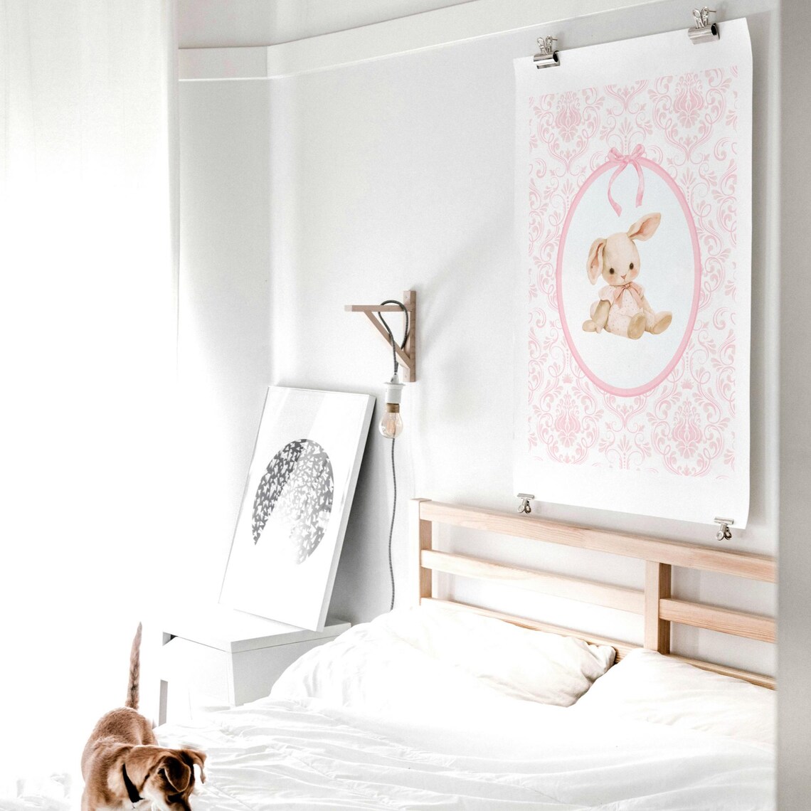 Vintage Bunny Nursery Wall Art, Bunny Nursery Decor, Grandmillenial ...