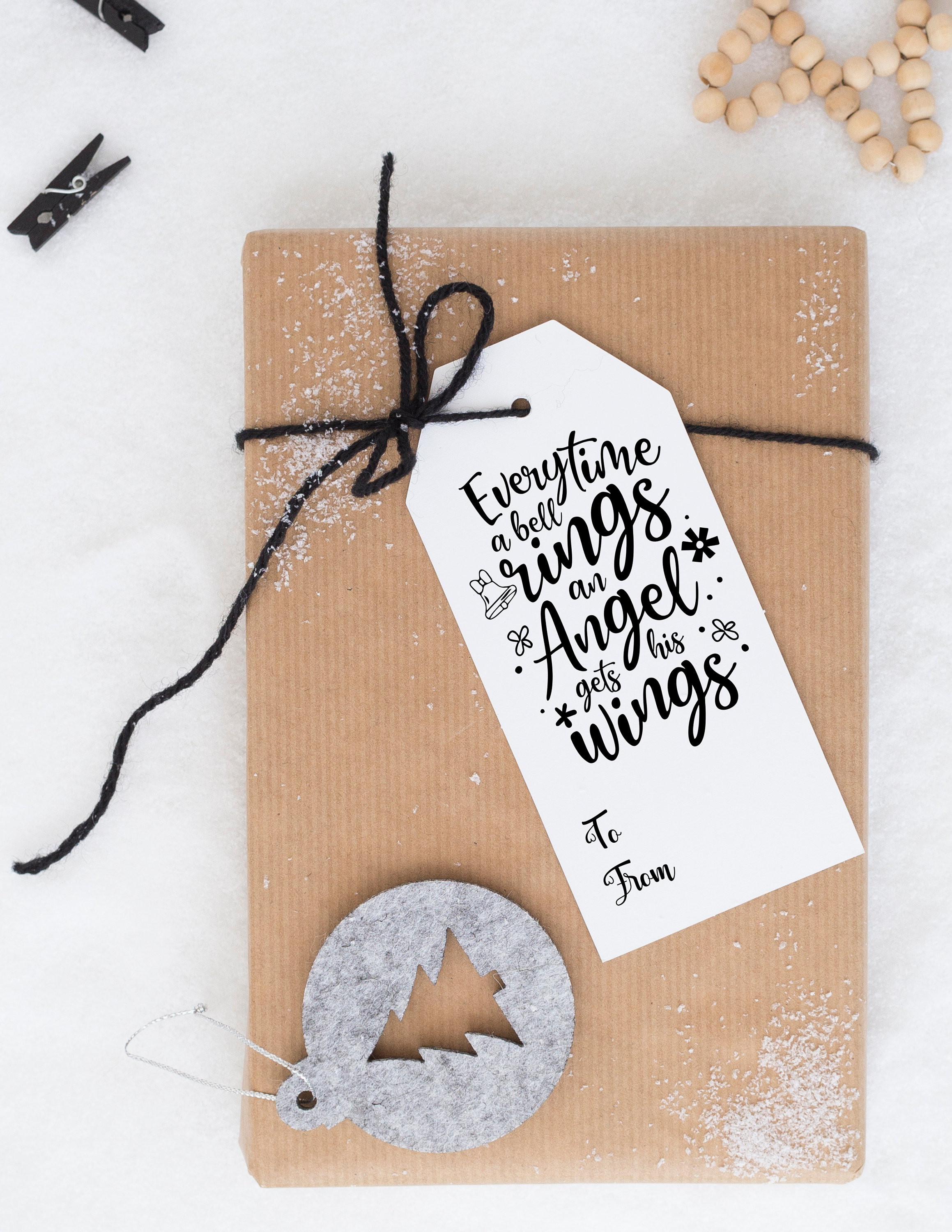 Modern Script  Printable Sarcastic Christmas Gift Tag Template – Black Bow  Studio